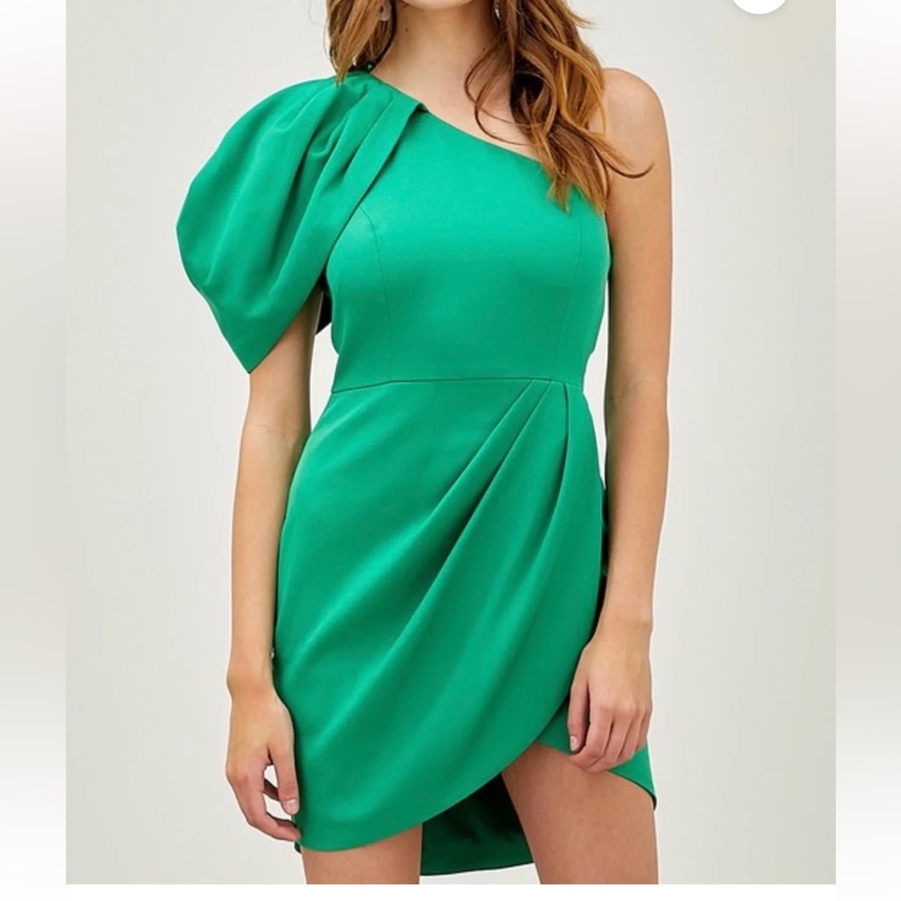 DO+BE Green One Shoulder Dress